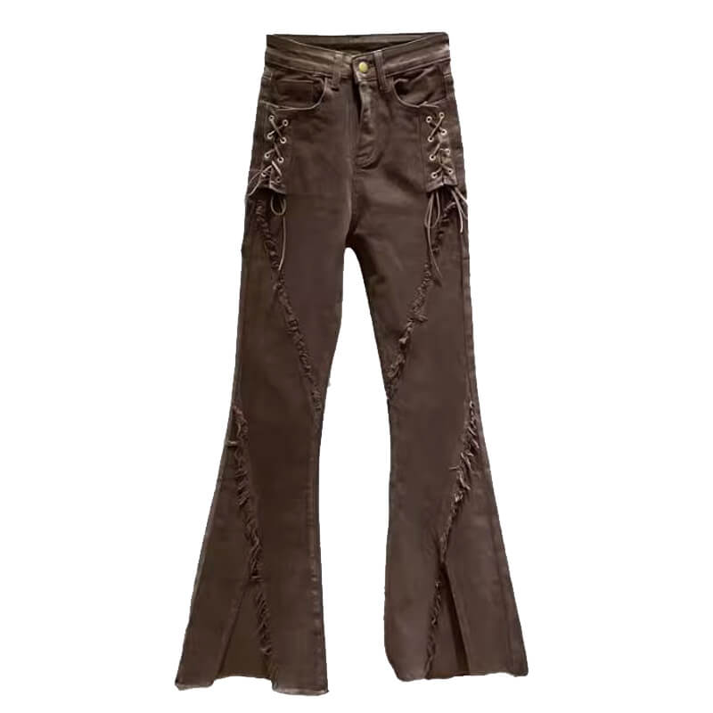  Cowboy Lace up Leather Pants