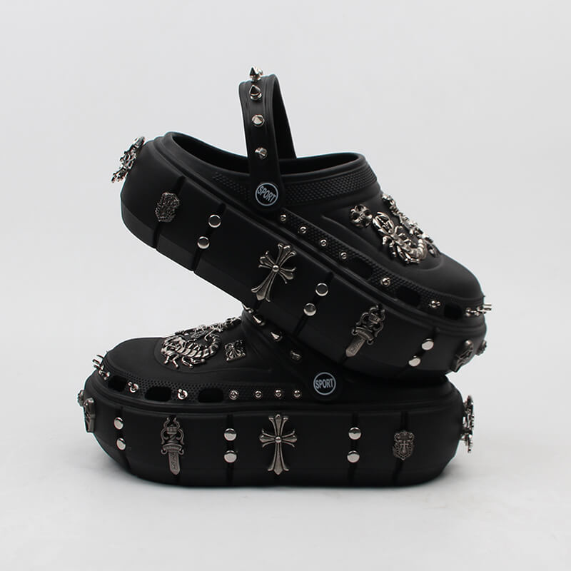 Punk Pins High Platform Grunge Black Sandals Shoes