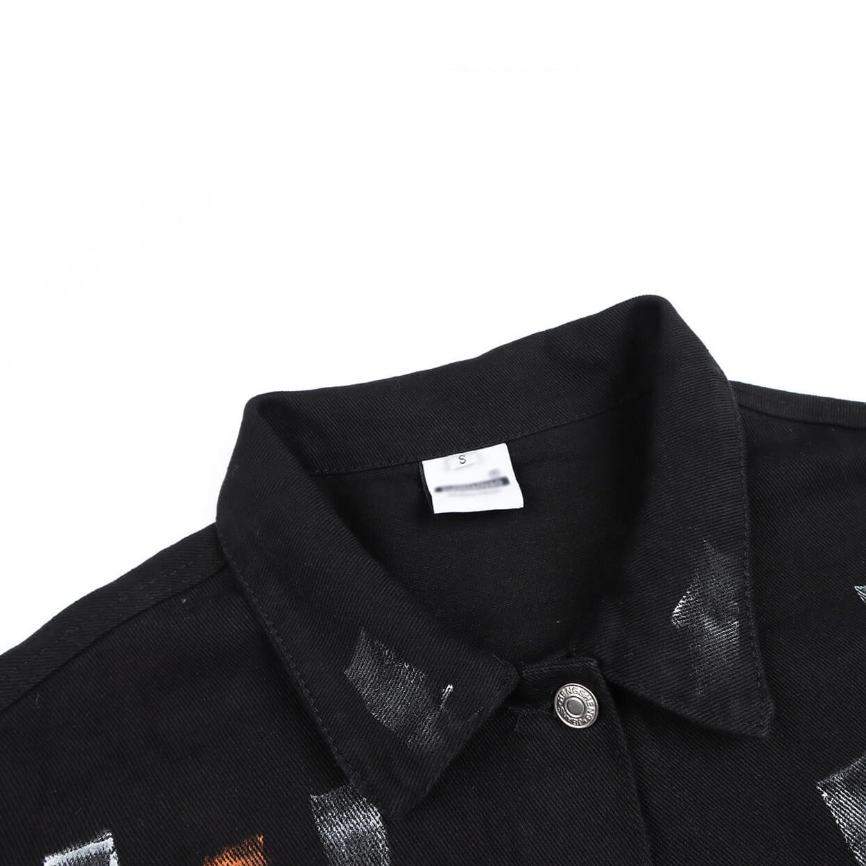 Rhinestones Patchwork Collage Black Grunge Aesthetic Denim Loose Jacket