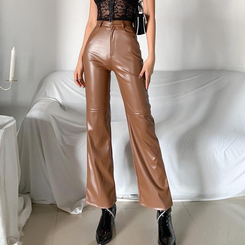 NECHOLOGY Leather Pants Women Women's PU Leather PantsClassic High