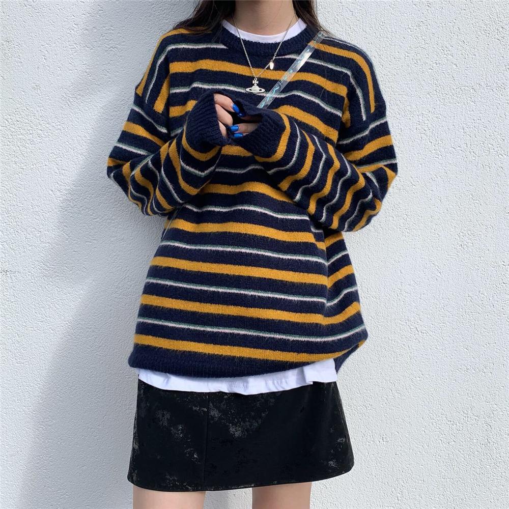 Aesthetic best sale striped sweater