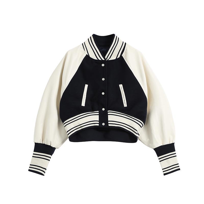 Oversized Varsity Jacket Women  Cropped Varsity Bomber Jacket