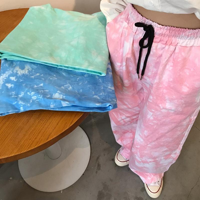 itGirl Shop  Pastel Aesthetic Tie Dye Soft Girl Wide Loose Pants