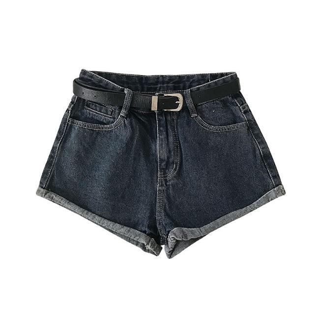 Retro Blue Summer High Waist Slim Denim Shorts