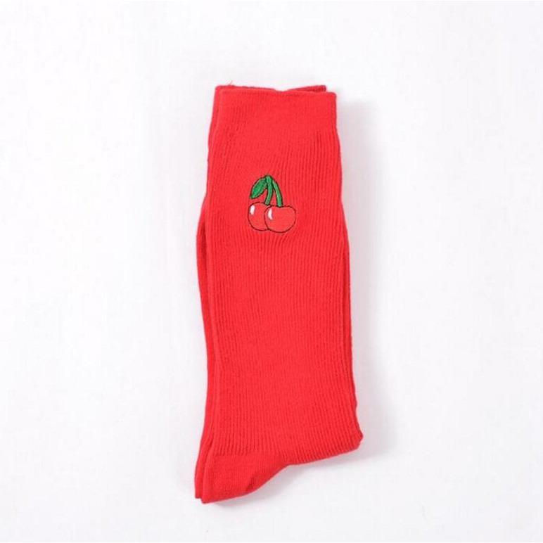 Aesthetic Clothing itGirl Shop SALE FRUIT EMBROIDERIES COTTON SOCKS