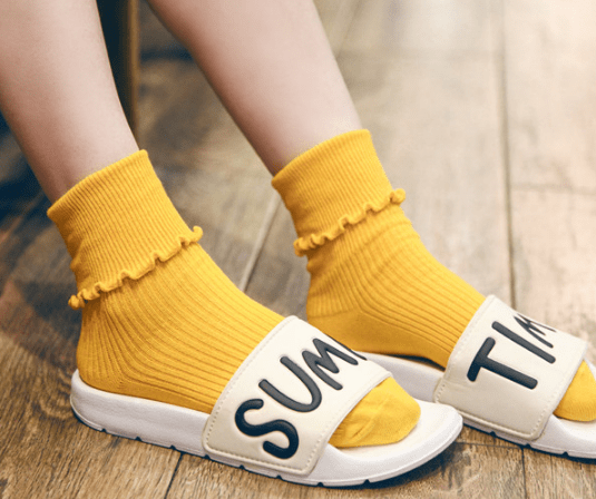 Aesthetic Clothing itGirl Shop SALE WAVY EDGE HIGH ANKLE EASY COLORS SOCKS