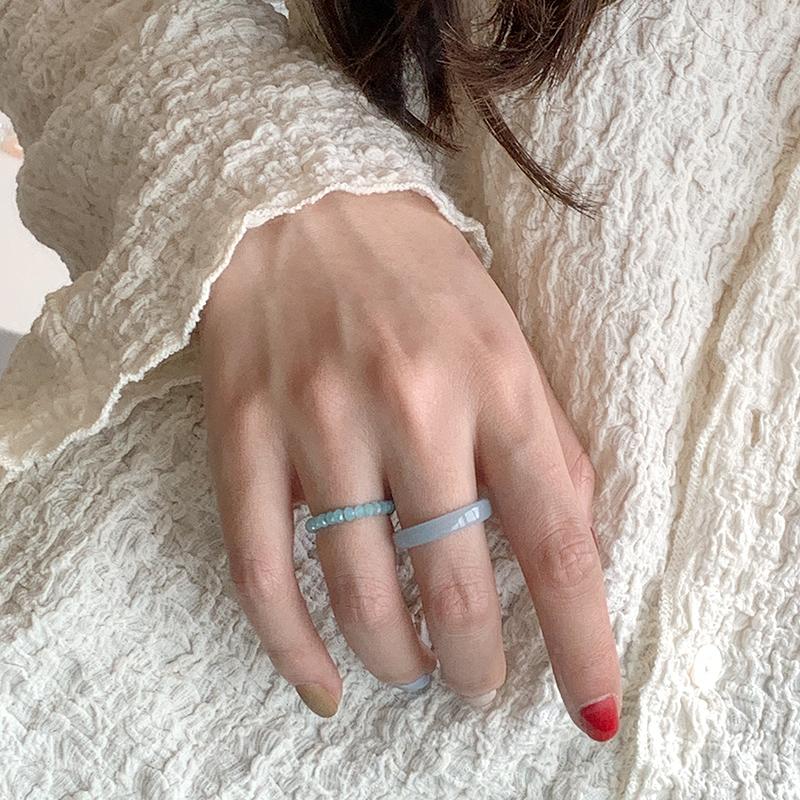 itGirl Shop SOFT AESTHETIC PASTEL COLORS TINY SIMPLE RINGS