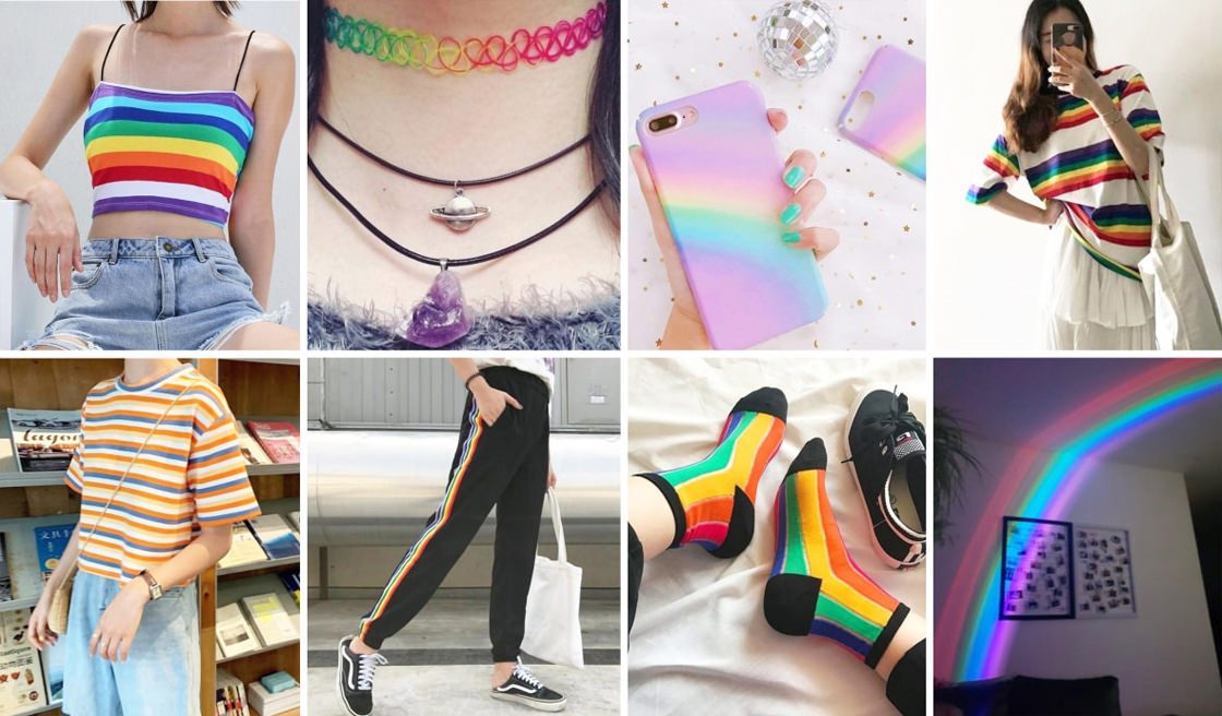 Top 12 Rainbow Clothing and Accessories Aesthetic Thumbnail itGirl Shop Blog