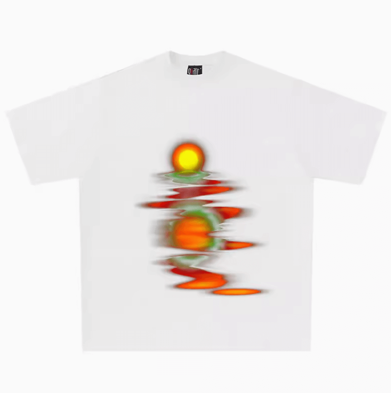 Acid Melting Sun Print Psychedelic T-Shirt