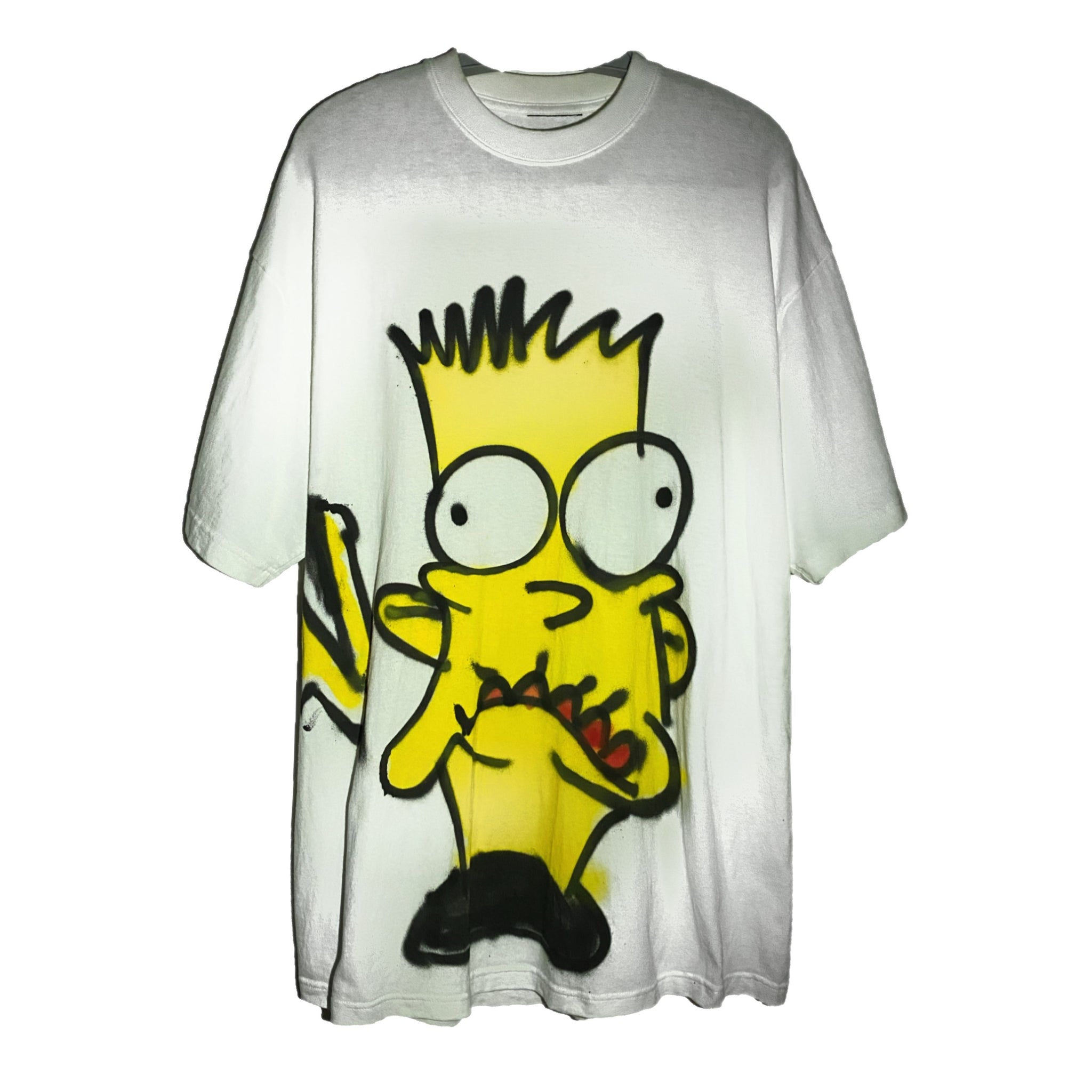 Bart Simpson Spray Paint Print Oversized T-Shirt