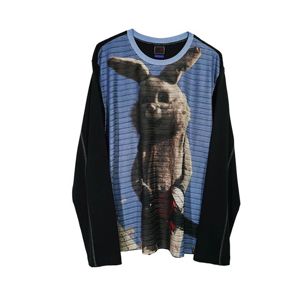 Chainsaw Rabbit Grunge Aesthetic Long Sleeve Oversized Shirt