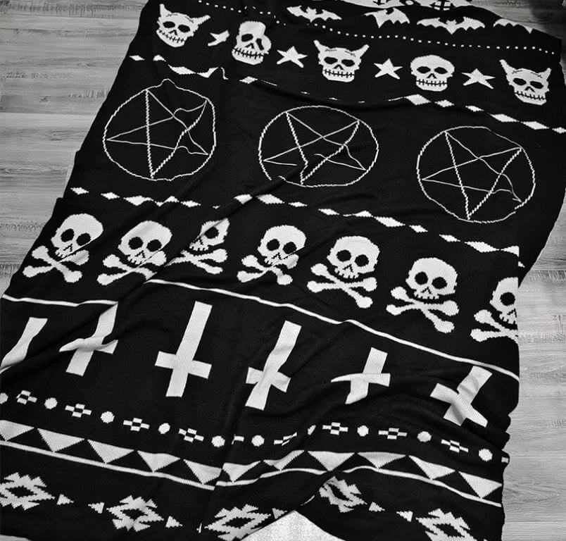 Gothic Blanket Pentagrams Dark Aesthetic Bedding