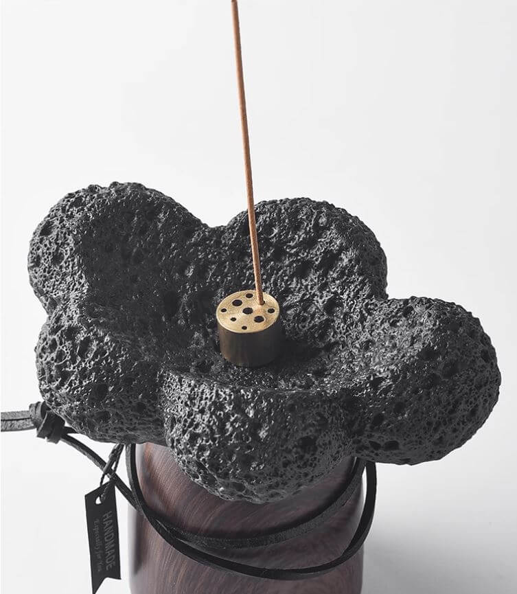 Gothic Volcanic Stone Incense Holder | Handmade Dark Home Decor
