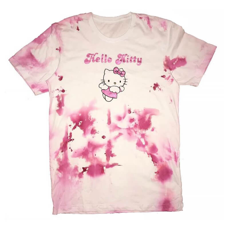 Hello Kitty Tie Dye White Pink Aesthetic T-Shirt