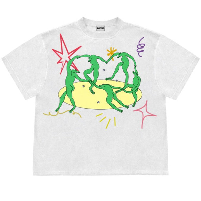 Matisse Crocodiles Dance Psychedelic Aesthetic Print T-Shirt