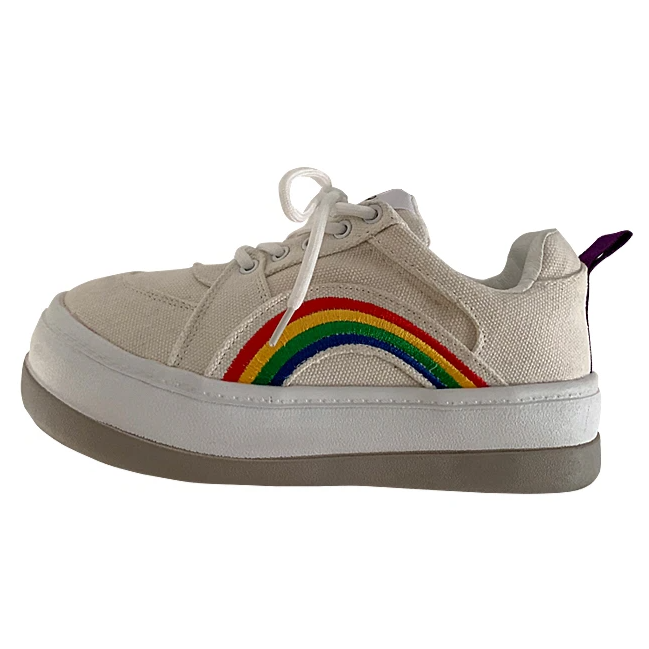 Rainbow Tumblr Aesthetic Flat Platform Sneakers