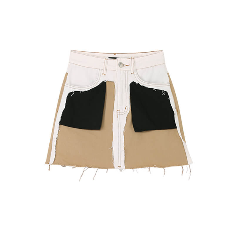 Patchwork Colorblock E-Girl Aesthetic Mini Skirt