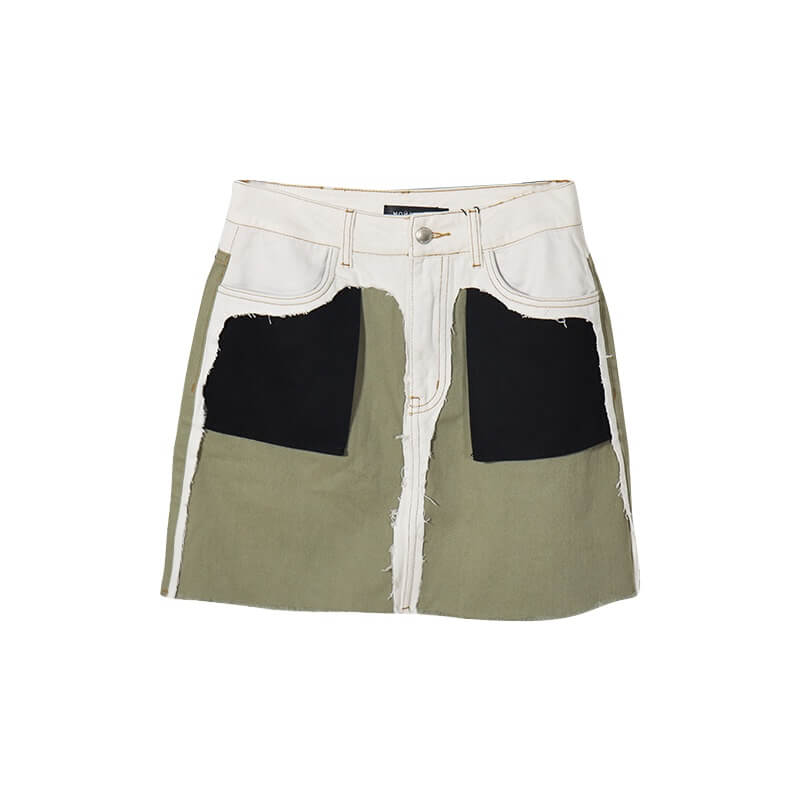 Patchwork Colorblock E-Girl Aesthetic Mini Skirt
