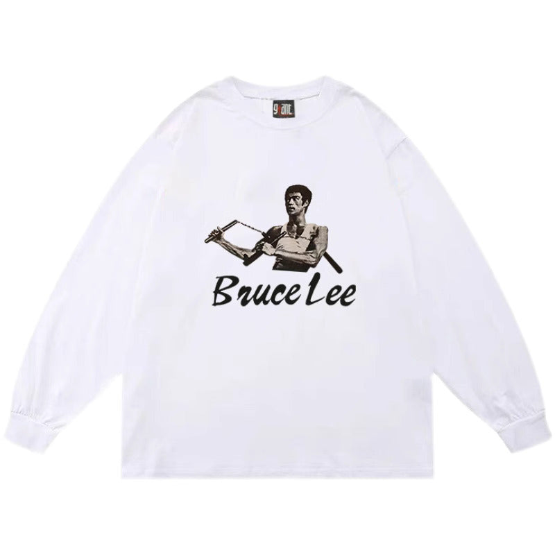 Retro Bruce Lee Print Sweatshirt