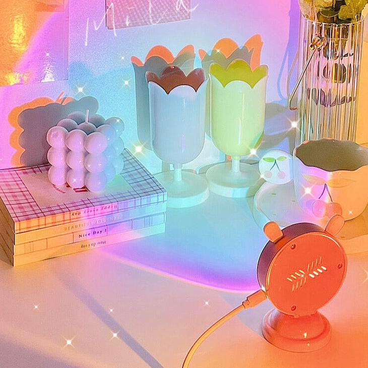 Round Ears Gradient Rainbow Aesthetic Room Lamp Projector