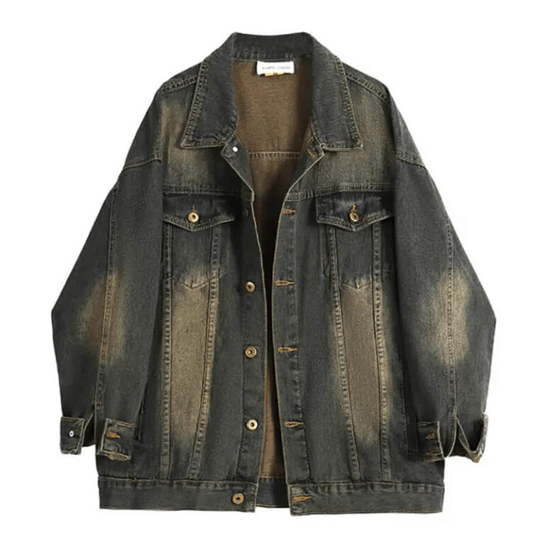 Rusty Denim Oversized 80s Vintage Grunge Aesthetic Jacket