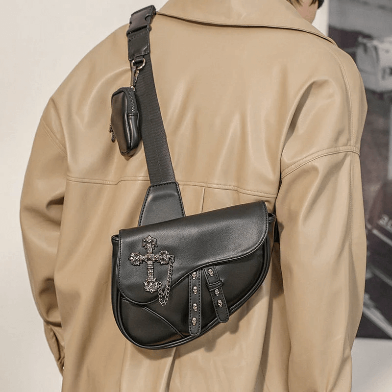 Skulls Cross Gun Shape Shoulder Bag