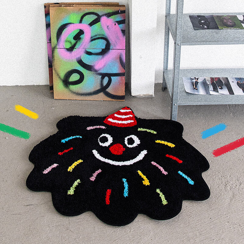Birthday Clown Rug Mat Aesthetic Room Decor Carpet