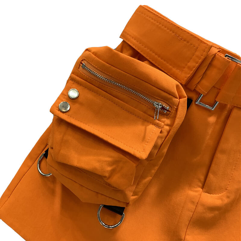 Suspenders Orange Purse Bag Skirt Details