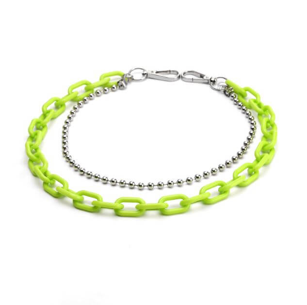 Transparent Double Bead Neon Color Waist Chains