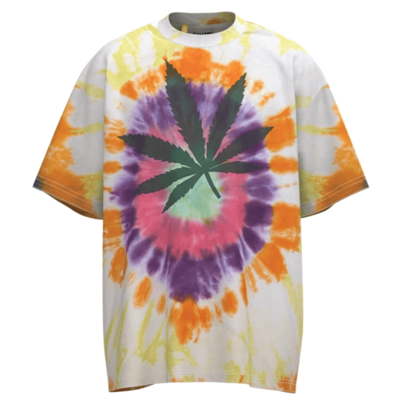 Trippy Grass Tie Dye Psychedelic Print T-Shirt