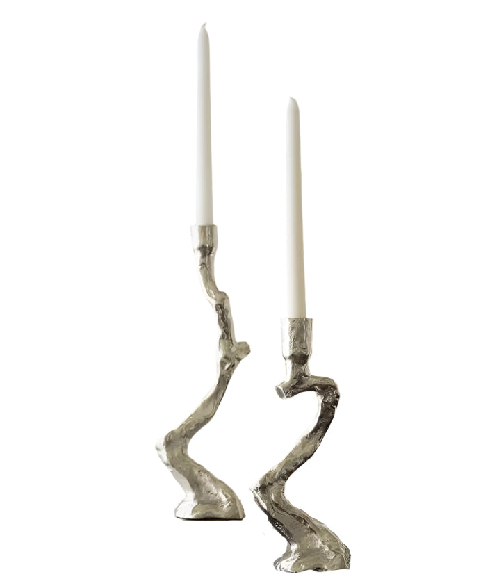 Twisted Aluminum Gothic Candle Holder For Dark Interiors