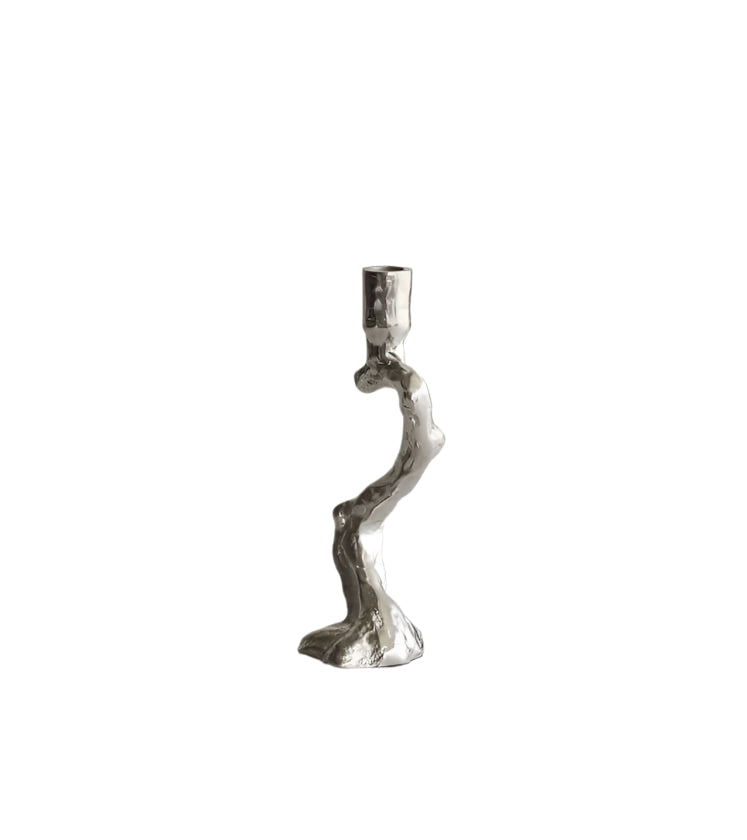 Twisted Aluminum Gothic Candle Holder For Dark Interiors