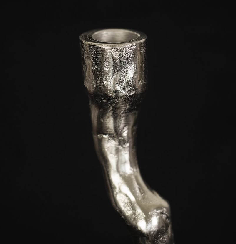 Twisted Aluminum Gothic Candle Holder For Dark Interiors