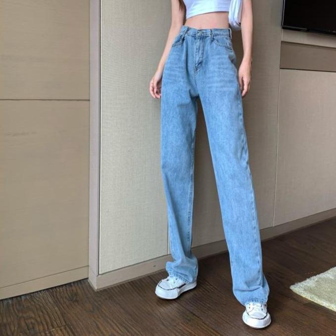 itGirl Shop 90s AESTHETIC BLUE WASHED OVERSIZE BAGGY JEANS