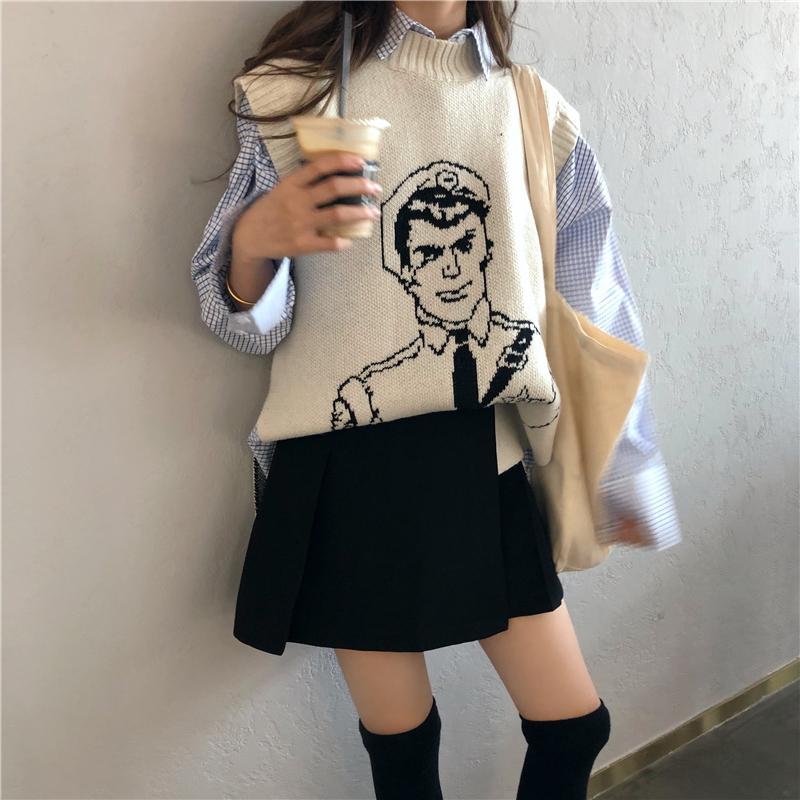 Korean Kawaii School Uniform Women Sweater Vest and Mini Skirt JK Uniform  Japanese School Girl Anime Cosplay Graduation Uniform | Lazada