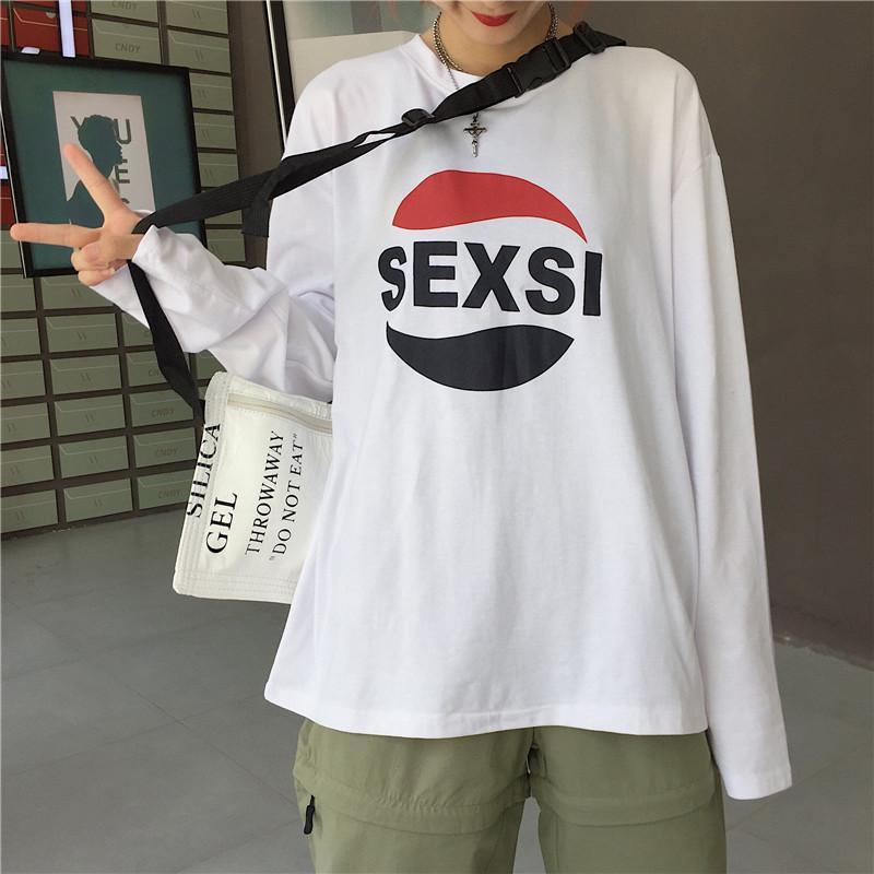 itGirl Shop BASE LETTERS PRINTED WHITE OVERSIZED T-SHIRT