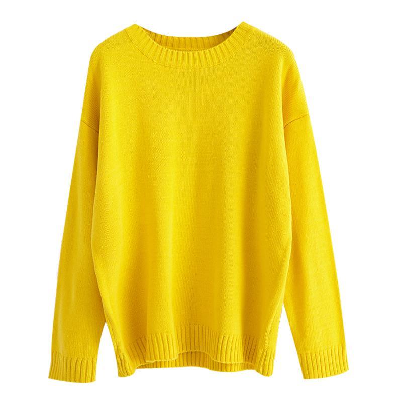 itGirl Shop - Aesthetic Clothing -Basic Colors Flat Knit Pullover