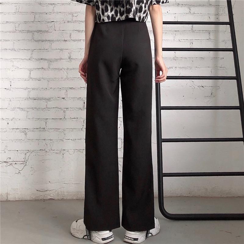 Black Front Zipper High Waist Techwear Casual Pants