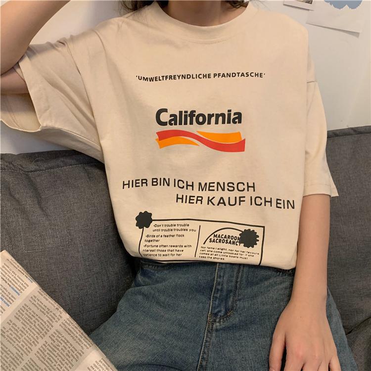 California Print Tumblr Aesthetic Oversized T-Shirt