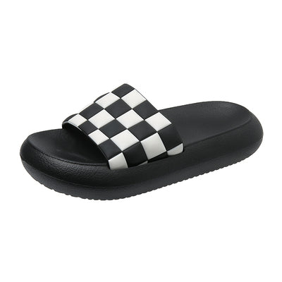 Aesthetic Clothing itGirl Shop Checkered Aesthetic Rubber Thick Sole Slippers