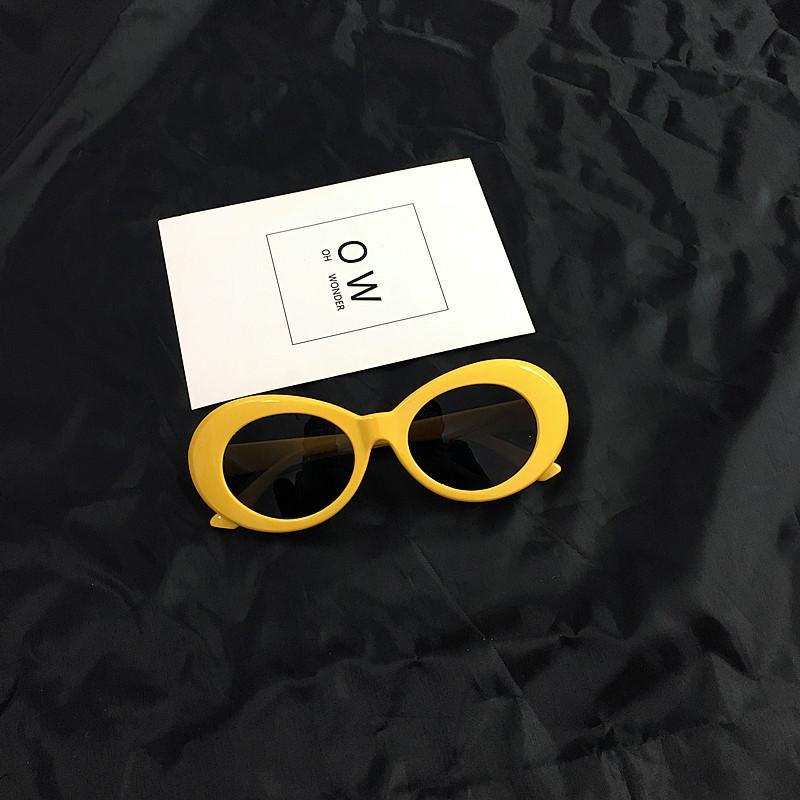 itGirl Shop COBAIN THICK ROUND FRAME ALIEN SUNGLASSES