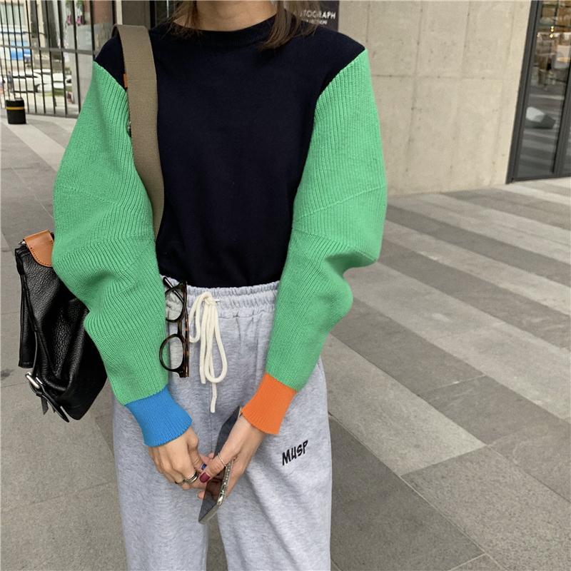 itGirl Shop COLOR BLOCK INTERNET GIRL KNITTED SWEATER