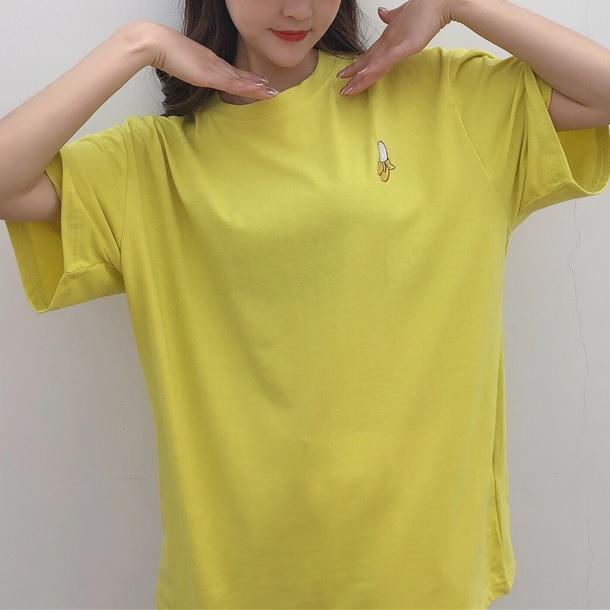 itGirl Shop COLORFUL FRUITS EMBROIDERIES OVERSIZED T-SHIRT