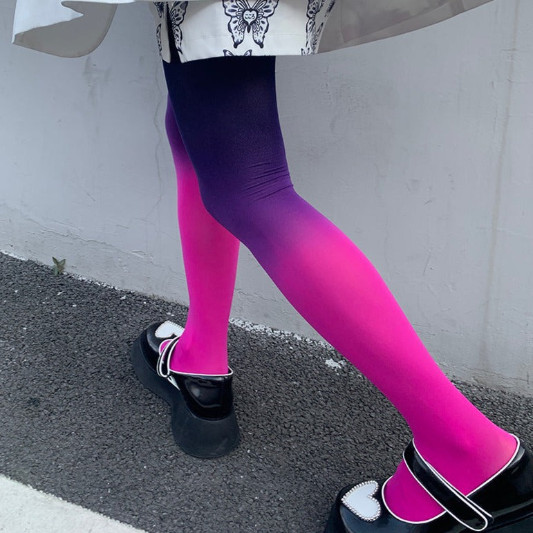 Aesthetic Clothing itGirl Shop Colorful Kidcore Aesthetic Gradient Thin Tights