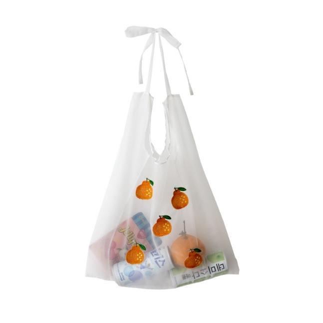 Cute Embroidered Fruits Mesh Shopping Thin Tote Bag