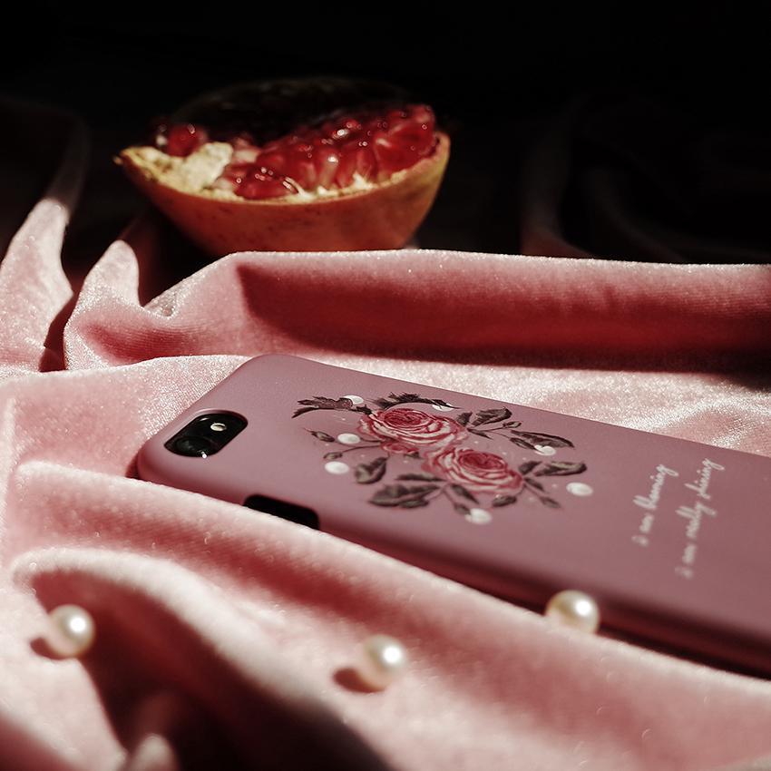 itGirl Shop CUTE RETRO PEARLS PINK ROSE IPHONE COVER CASE