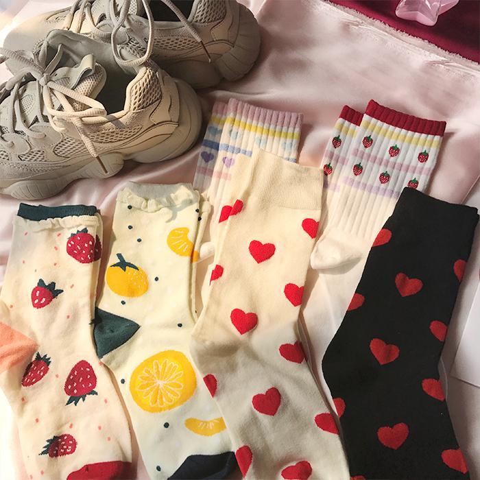 itGirl Shop - Aesthetic Clothing -Cute Strawberry Heart Socks