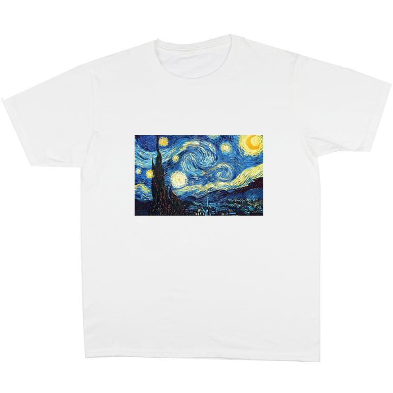 itGirl Shop - Aesthetic Clothing -D Starry Night Van Gogh Art White