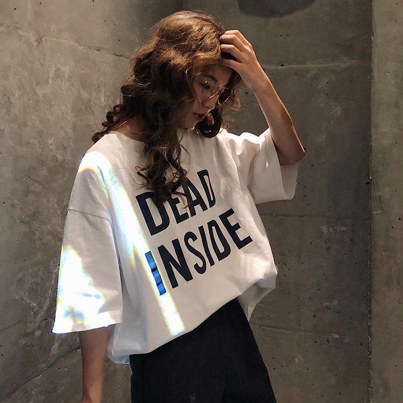 itGirl Shop - Aesthetic Clothing -Dead Inside Letters Print Yellow