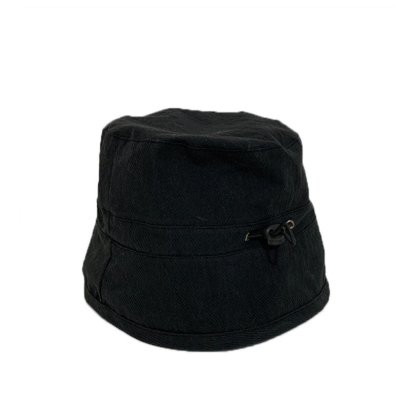 Denim Grunge Style Black Panama Bucket Hat